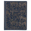 Navy Blue Floral Faux Leather Hardcover Large Print KJV Note-Taking Bible