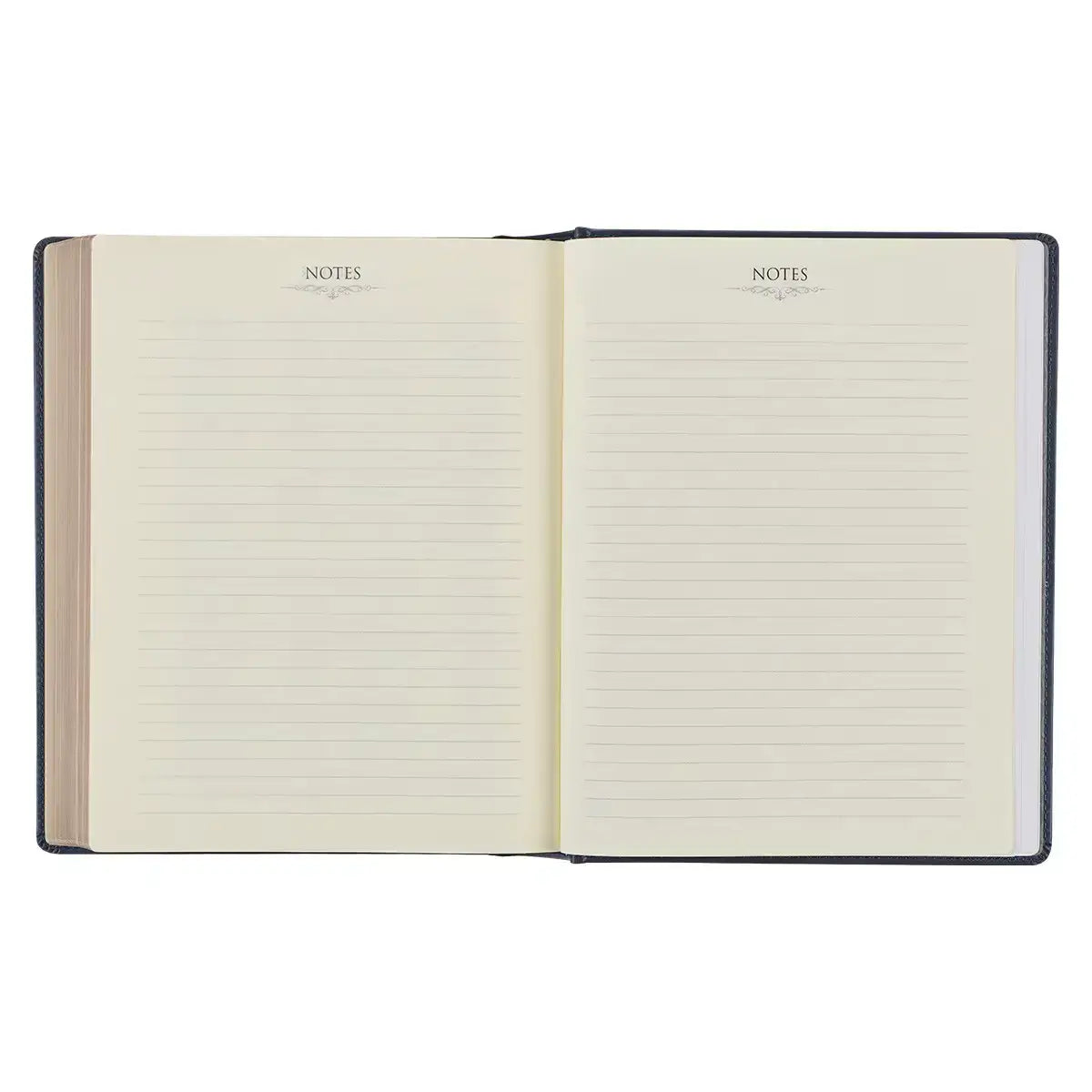 Navy Blue Floral Faux Leather Hardcover Large Print KJV Note-Taking Bible