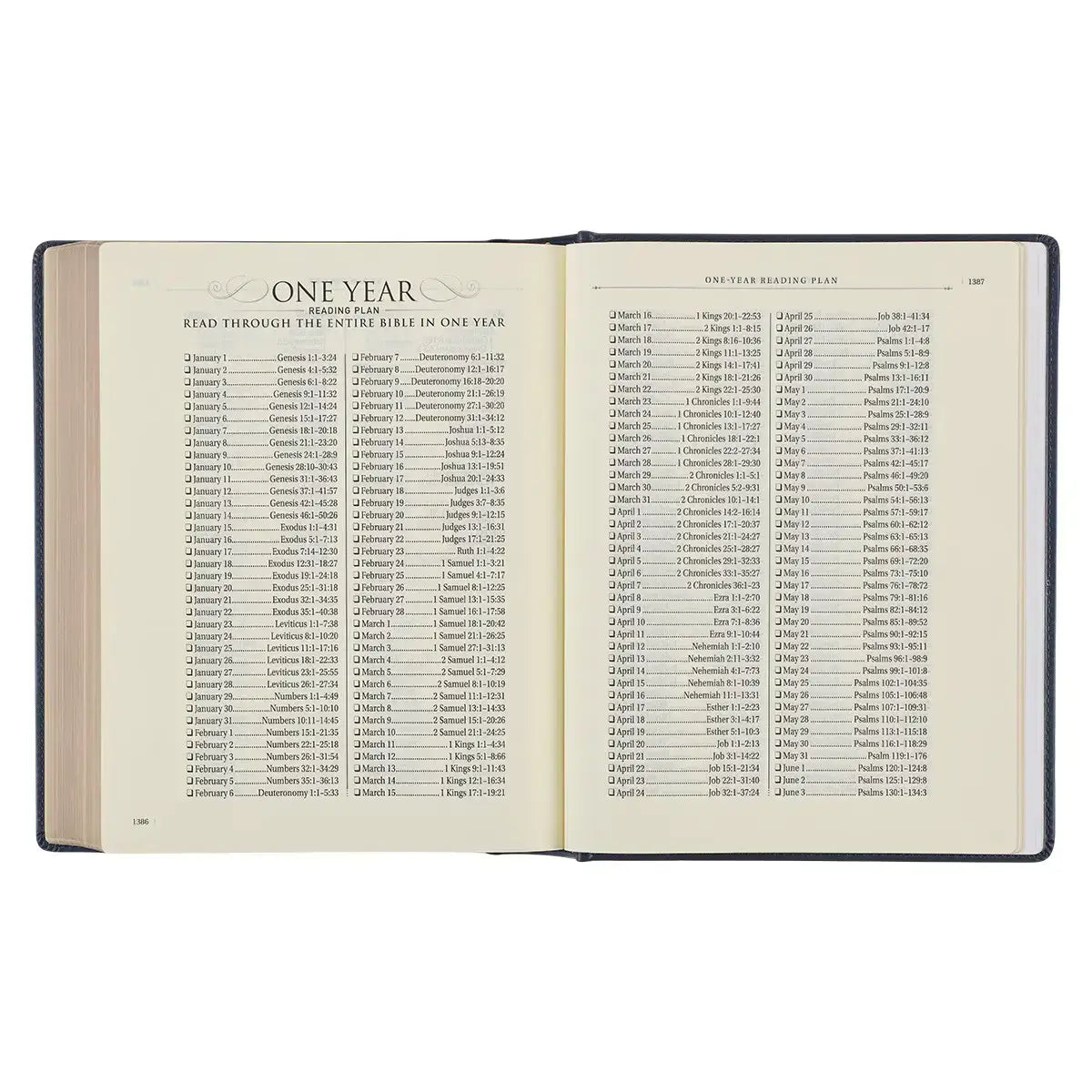 Navy Blue Floral Faux Leather Hardcover Large Print KJV Note-Taking Bible