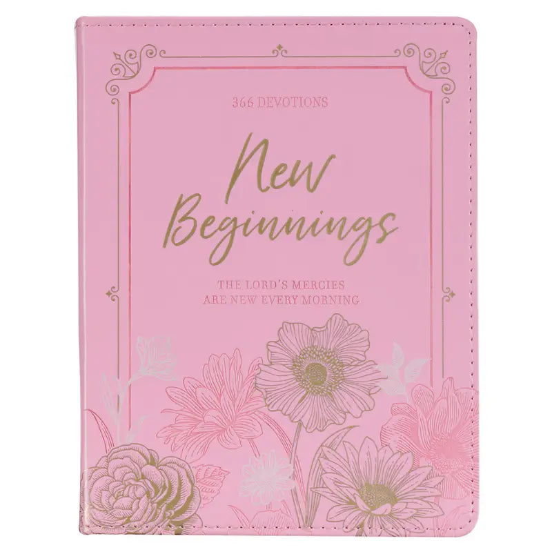 New Beginnings Pink Floral Faux Leather Devotional Main image
