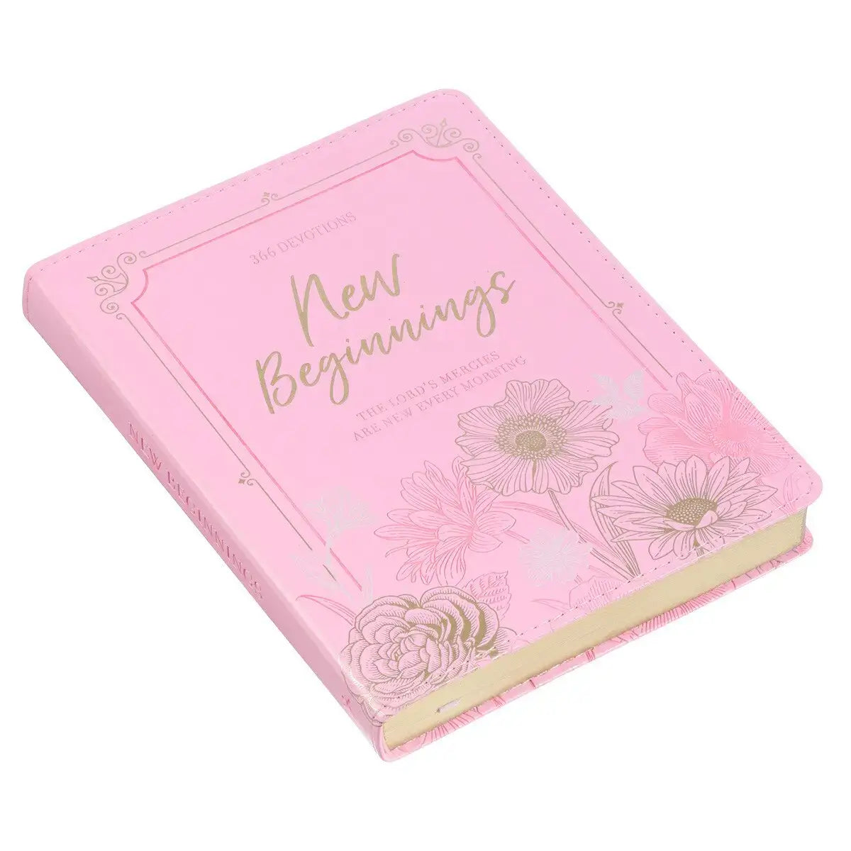 New Beginnings Pink Floral Faux Leather Devotional