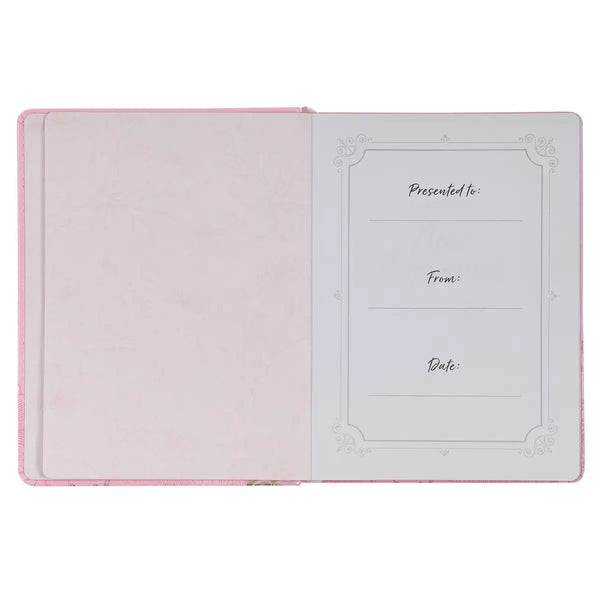 New Beginnings Pink Floral Faux Leather Devotional