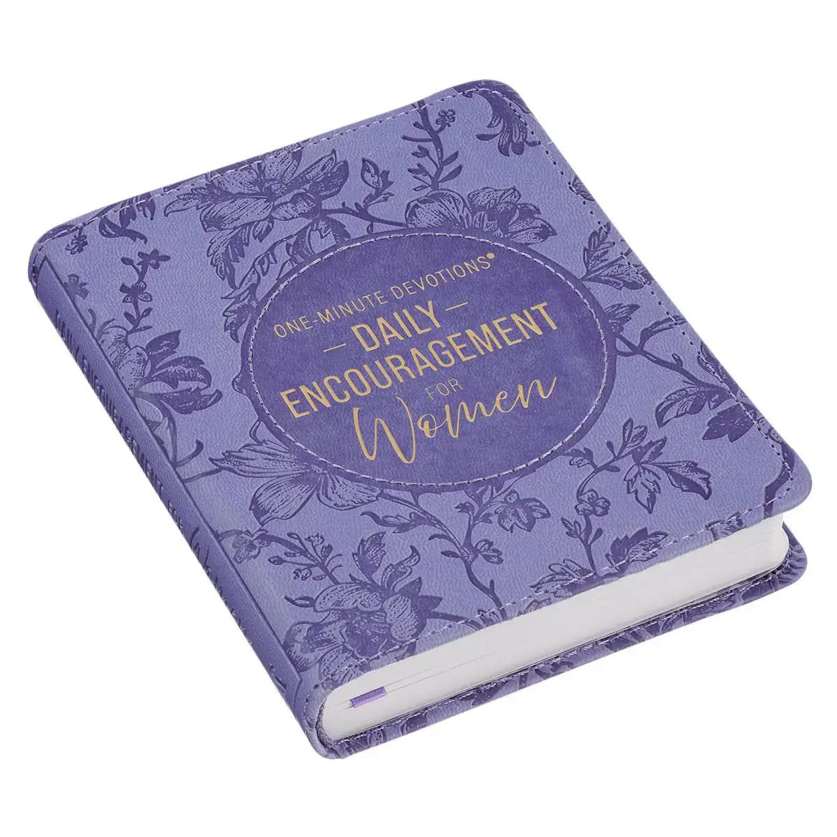 One-Minute Devotions: Daily Encouragement for Women Purple Floral Faux Leather Devotional