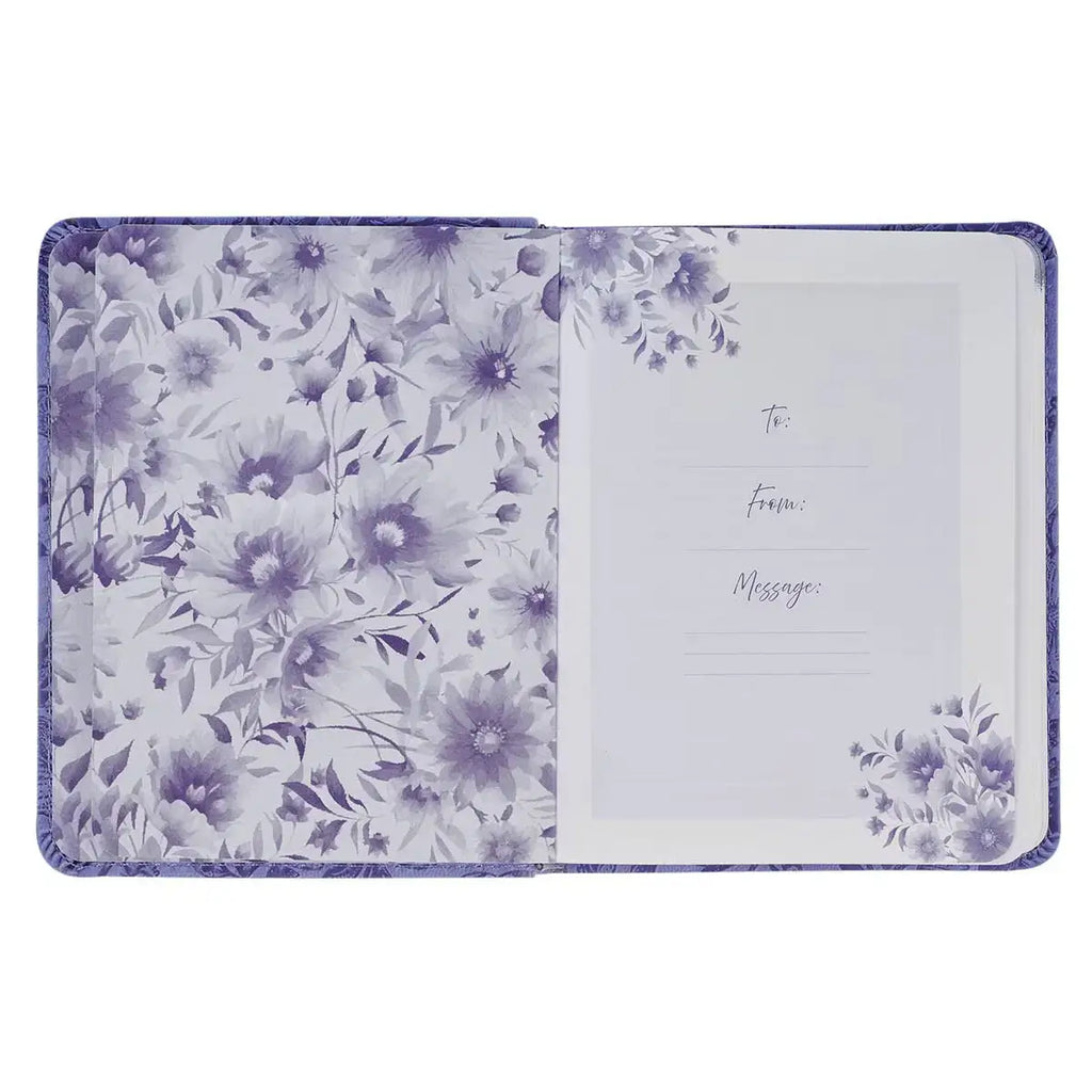 One-Minute Devotions: Daily Encouragement for Women Purple Floral Faux Leather Devotional