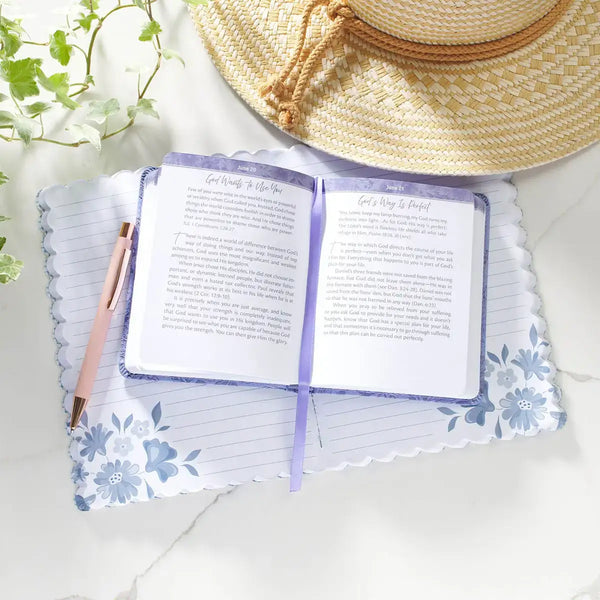 One-Minute Devotions: Daily Encouragement for Women Purple Floral Faux Leather Devotional