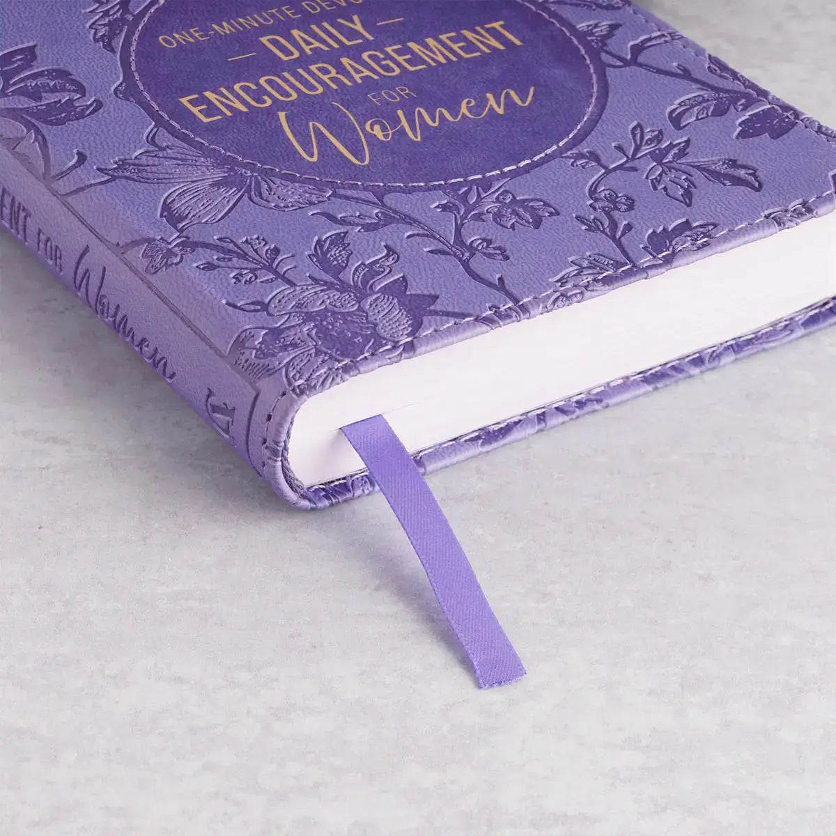 One-Minute Devotions: Daily Encouragement for Women Purple Floral Faux Leather Devotional