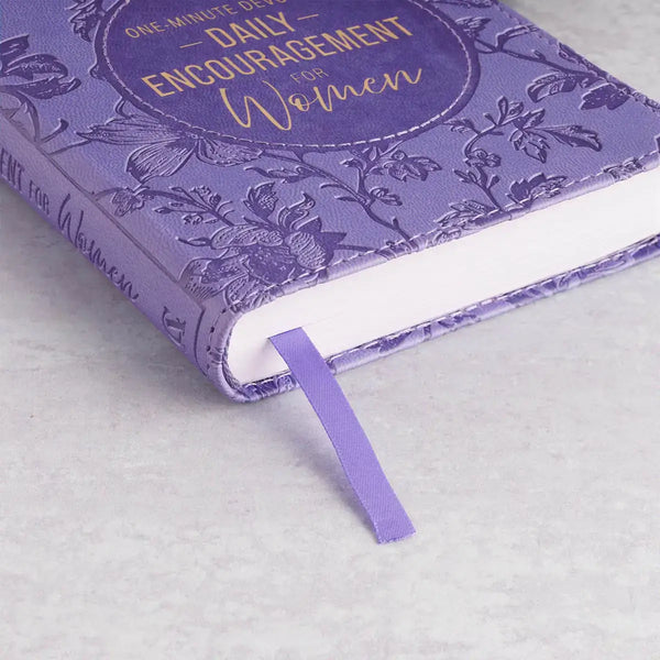 One-Minute Devotions: Daily Encouragement for Women Purple Floral Faux Leather Devotional