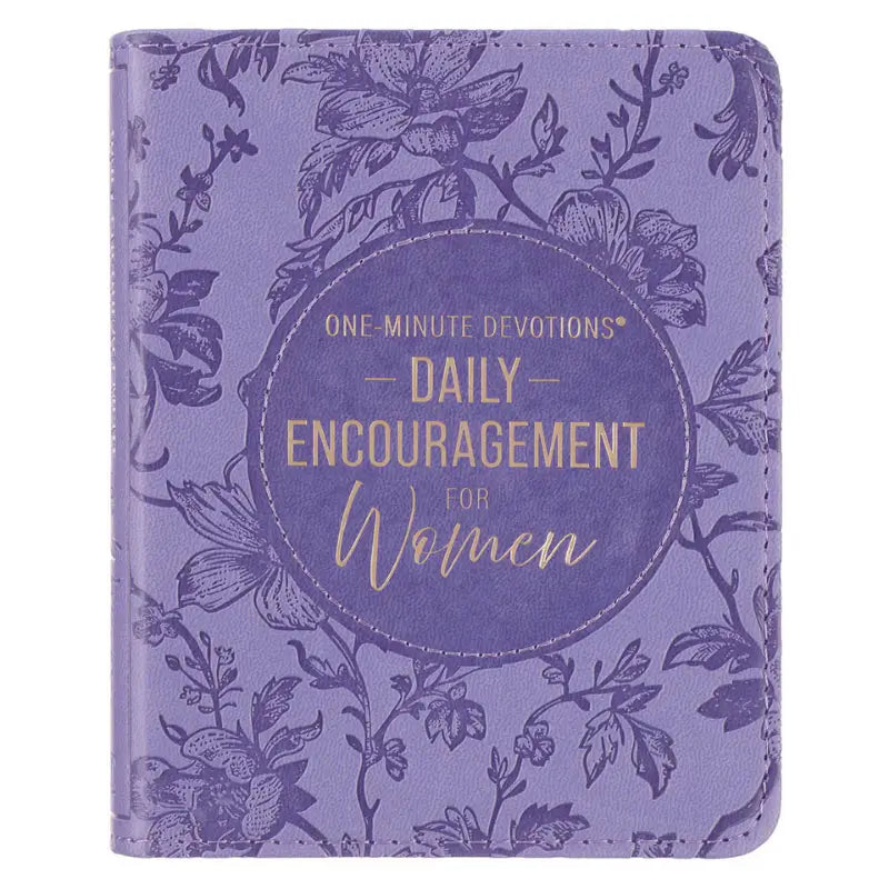 One-Minute Devotions¨: Daily Encouragement for Women Purple Floral Faux Leather Devotional Main image