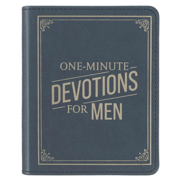 One-Minute Devotions for Men Slate Blue Faux Leather Devotional