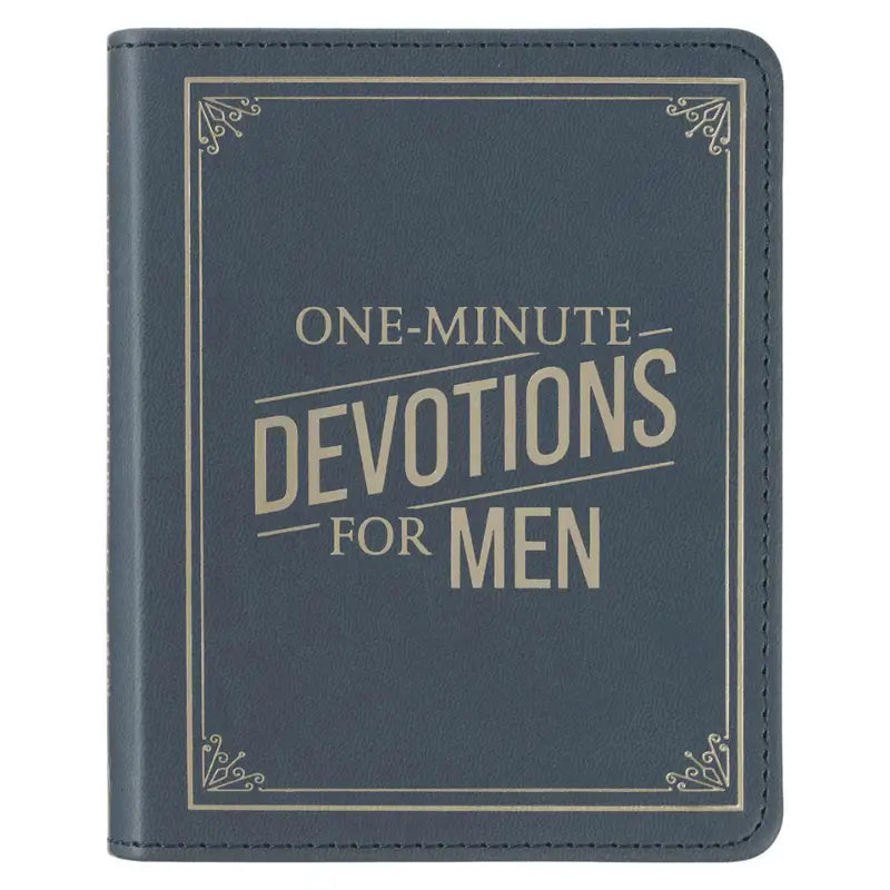 One-Minute Devotions¨ for Men Slate Blue Faux Leather Devotional Main image