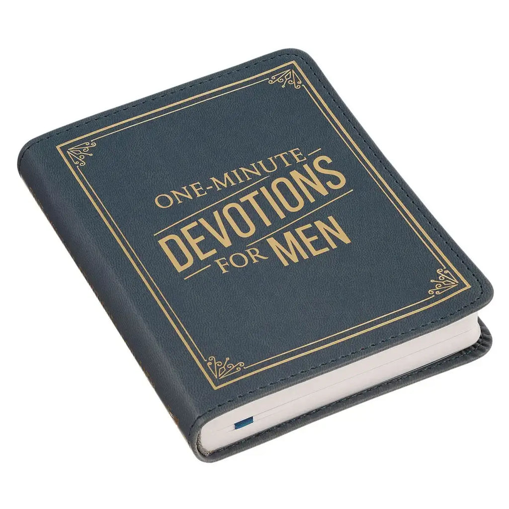 One-Minute Devotions for Men Slate Blue Faux Leather Devotional