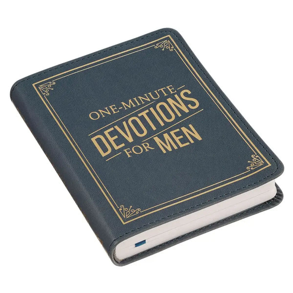 One-Minute Devotions for Men Slate Blue Faux Leather Devotional