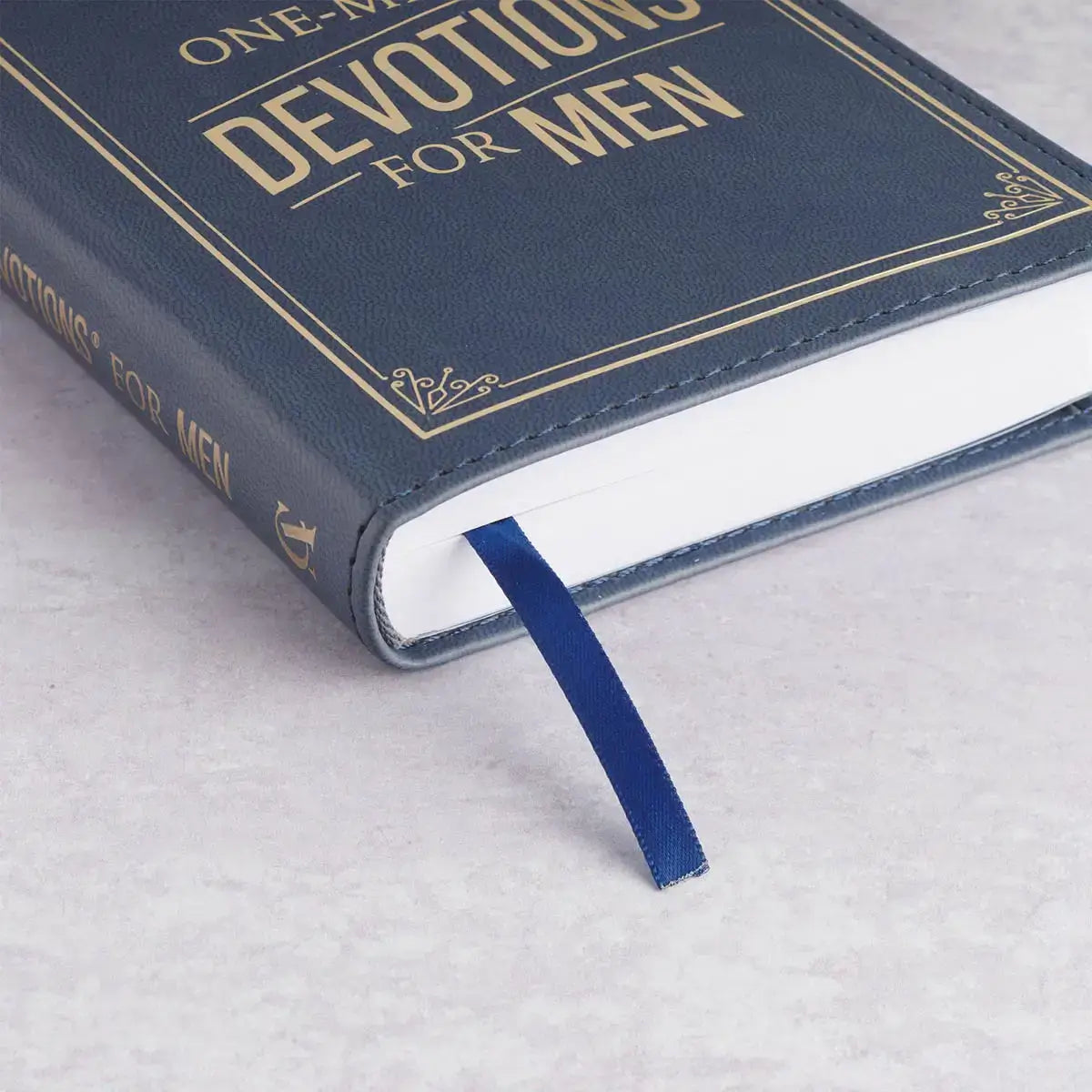 One-Minute Devotions for Men Slate Blue Faux Leather Devotional