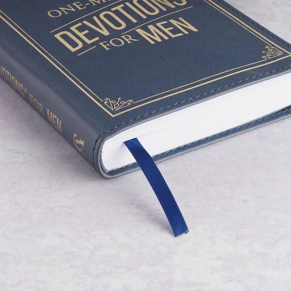 One-Minute Devotions for Men Slate Blue Faux Leather Devotional