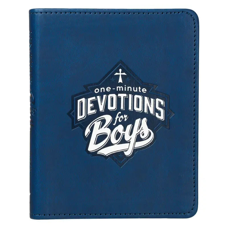 One-Minute Devotions for Boys Blue Faux Leather Devotional Main image