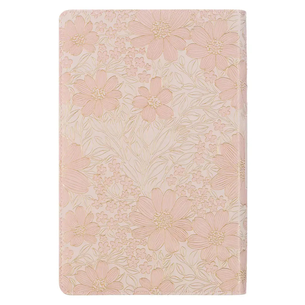Pale Pink Floral Faux Leather King James Version Deluxe Gift Bible with Thumb Index