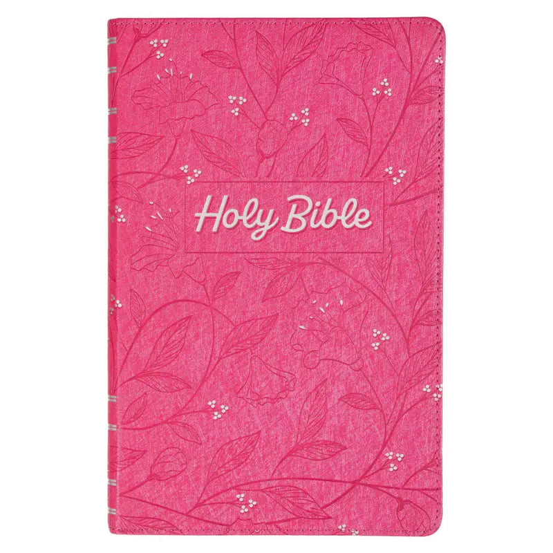 Pearlized Cherry Pink Faux Leather King James Version Gift Edition Bible Main image