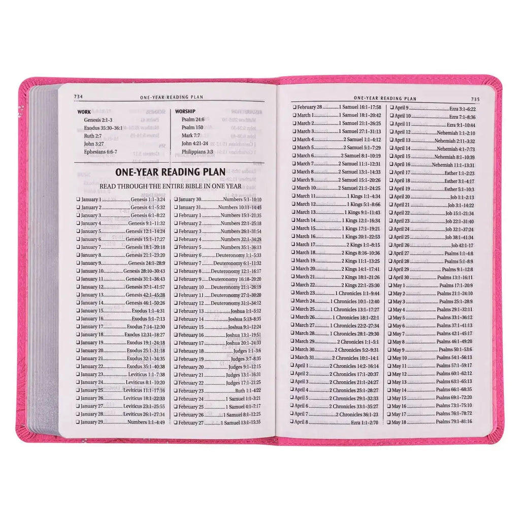 Pearlized Cherry Pink Faux Leather King James Version Gift Edition Bible