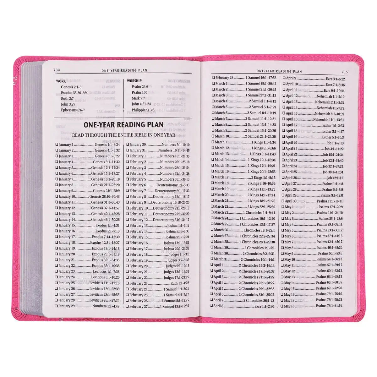 Pearlized Cherry Pink Faux Leather King James Version Gift Edition Bible