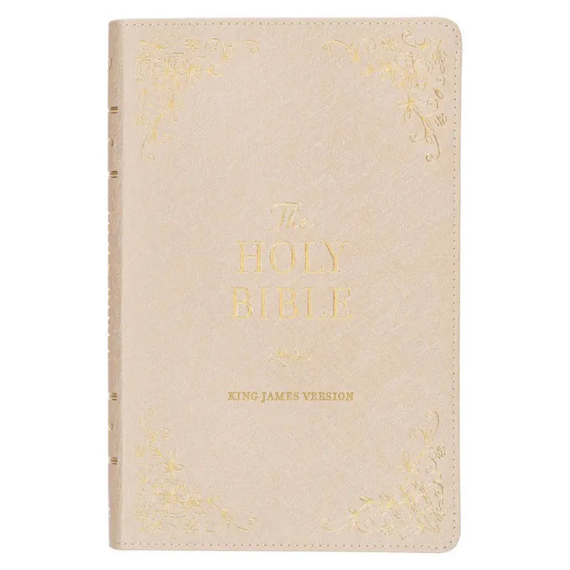 Pearlized Ivory Faux Leather King James Version Deluxe Gift Bible with Thumb Index