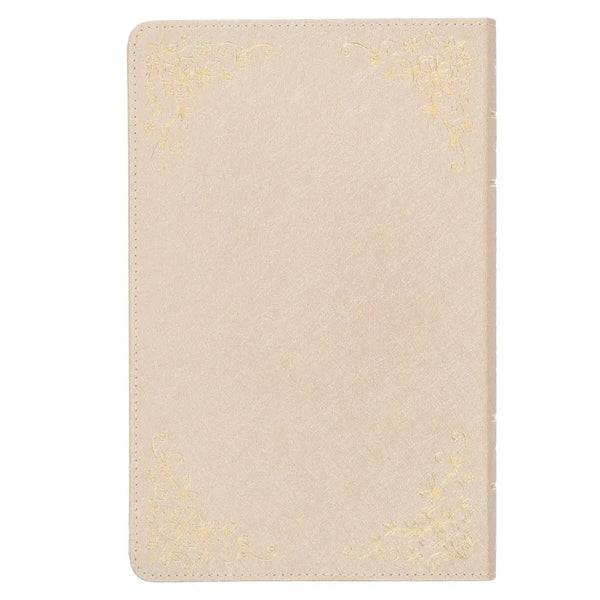 Pearlized Ivory Faux Leather King James Version Deluxe Gift Bible with Thumb Index