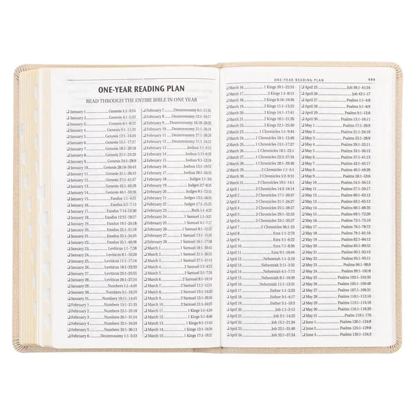 Pearlized Ivory Faux Leather King James Version Deluxe Gift Bible with Thumb Index