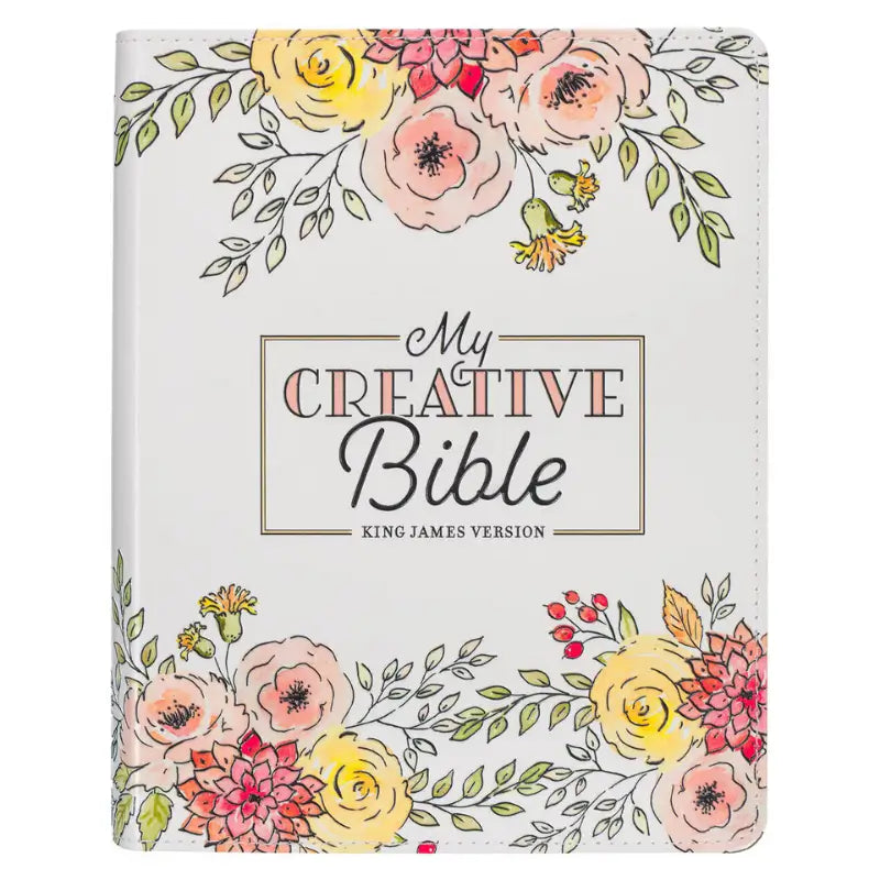 Pearlized White Faux Leather KJV My Creative Bible Main image
