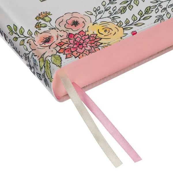 Pearlized White Faux Leather KJV My Creative Bible