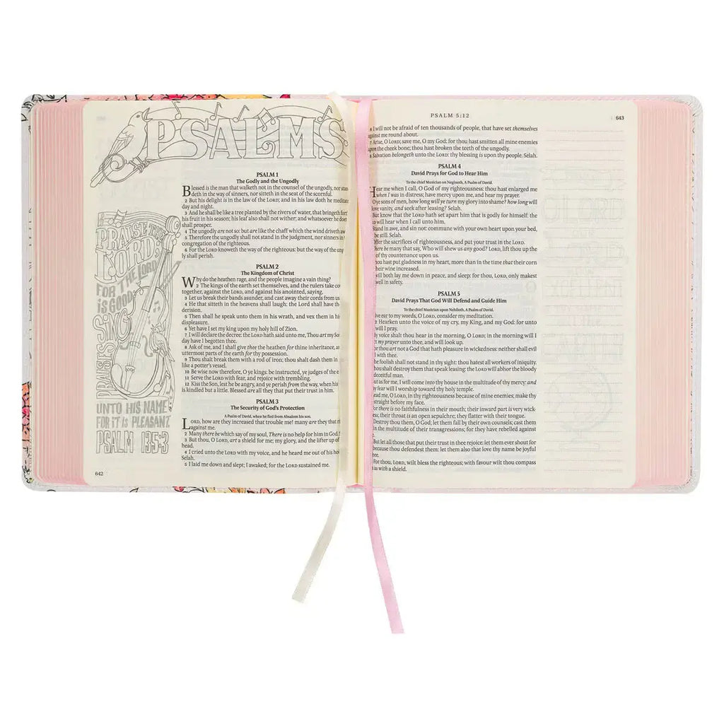 Pearlized White Faux Leather KJV My Creative Bible