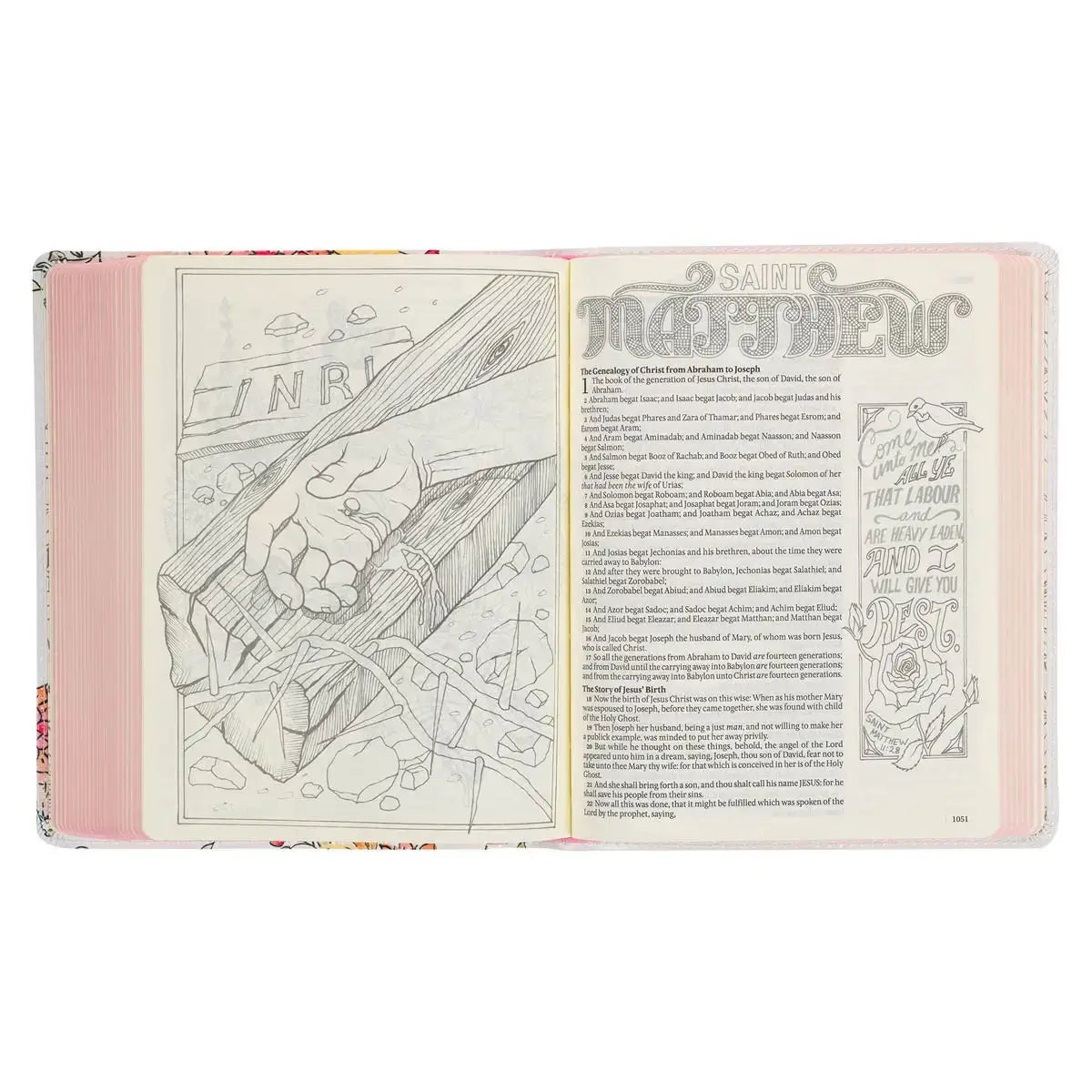 Pearlized White Faux Leather KJV My Creative Bible
