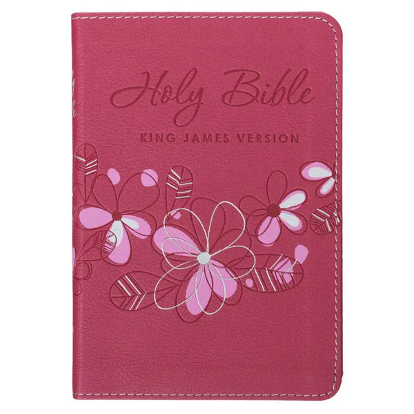 Pink Faux Leather Compact King James Version Bible