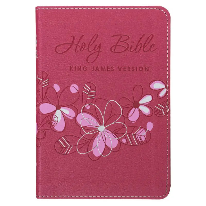 Pink Faux Leather Compact King James Version Bible Main image