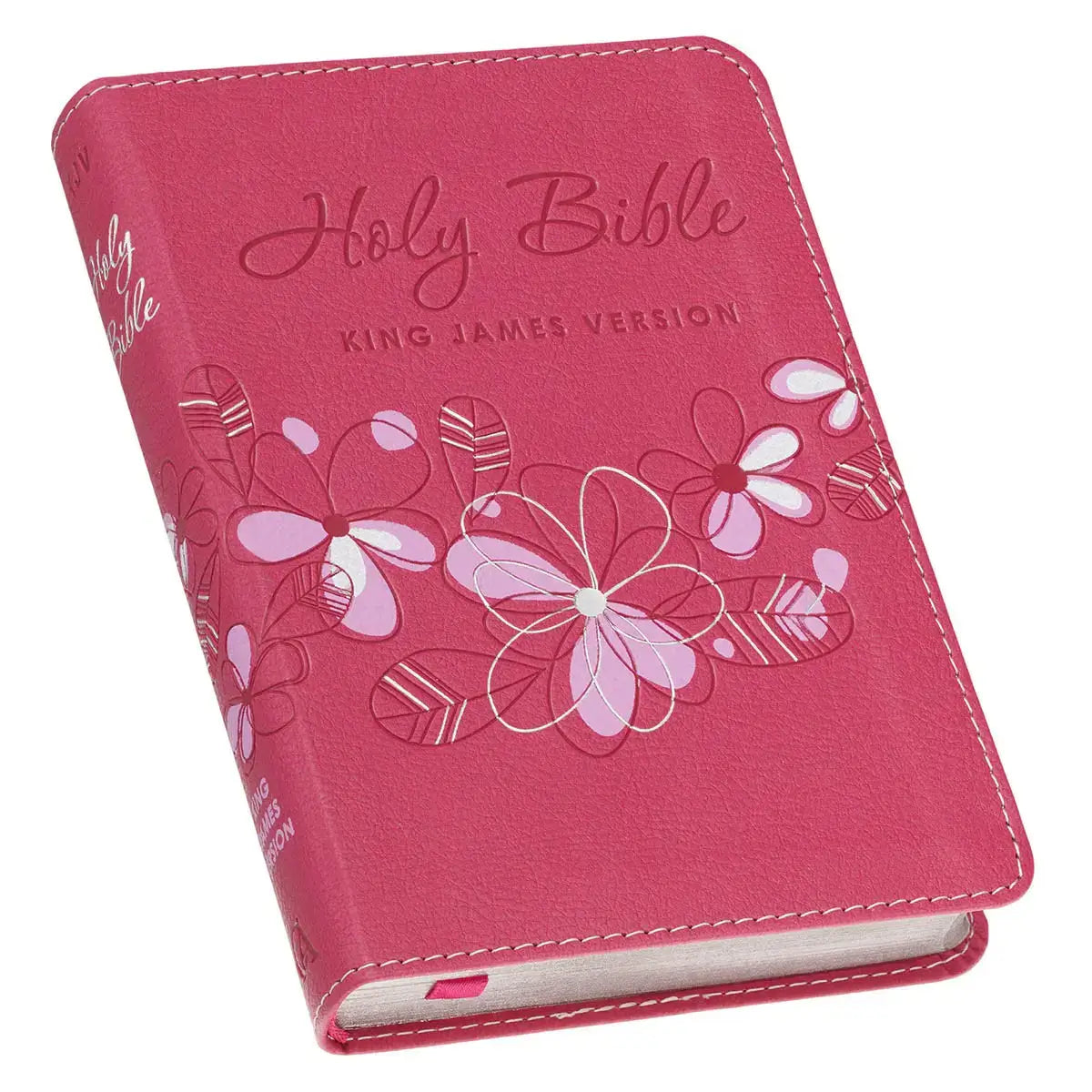 Pink Faux Leather Compact King James Version Bible