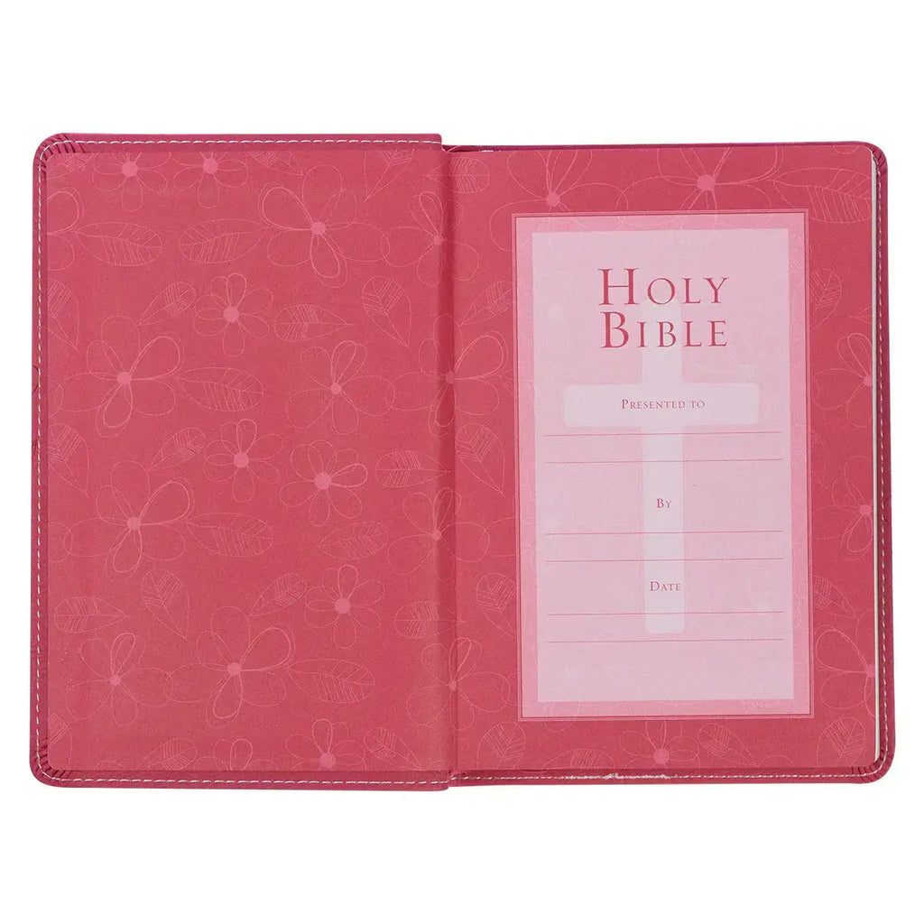 Pink Faux Leather Compact King James Version Bible