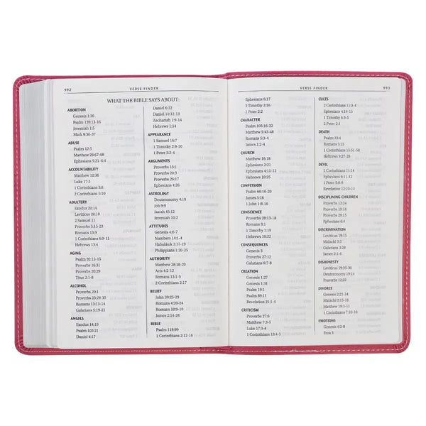 Pink Faux Leather Compact King James Version Bible