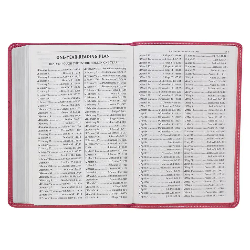 Pink Faux Leather Compact King James Version Bible