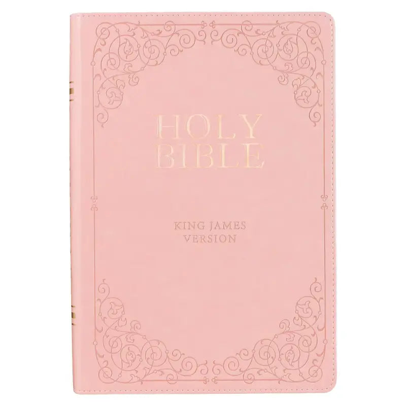Pink Faux Leather Giant Print Full-size King James Version Bible with Thumb-index Main image