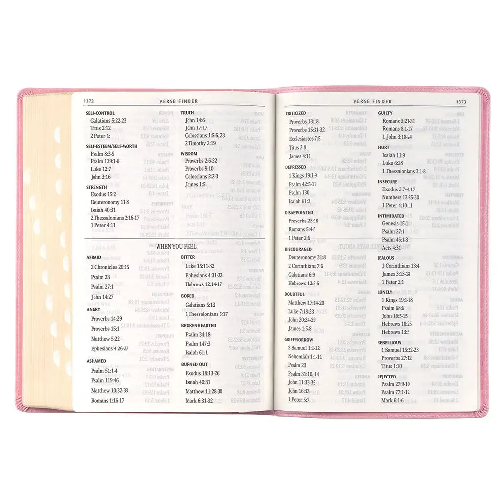 Pink Faux Leather Giant Print Full-size King James Version Bible with Thumb-index