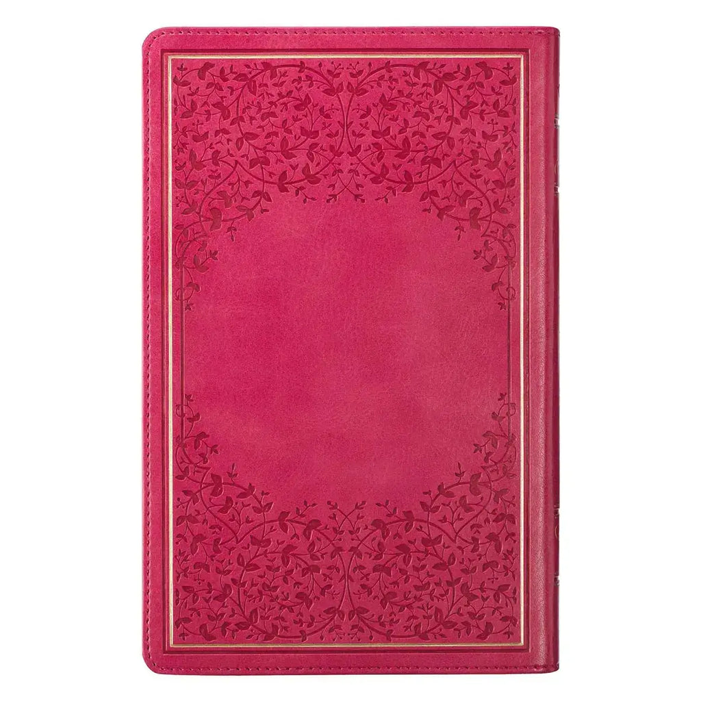 Pink Faux Leather King James Version Deluxe Gift Bible with Thumb Index