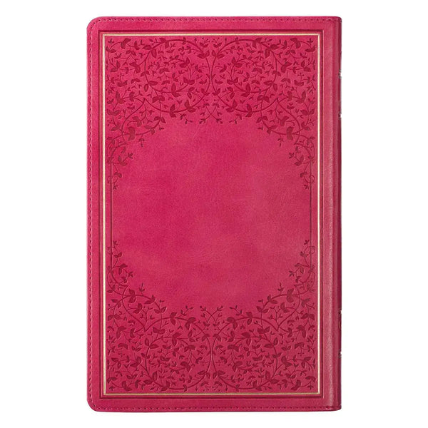 Pink Faux Leather King James Version Deluxe Gift Bible with Thumb Index