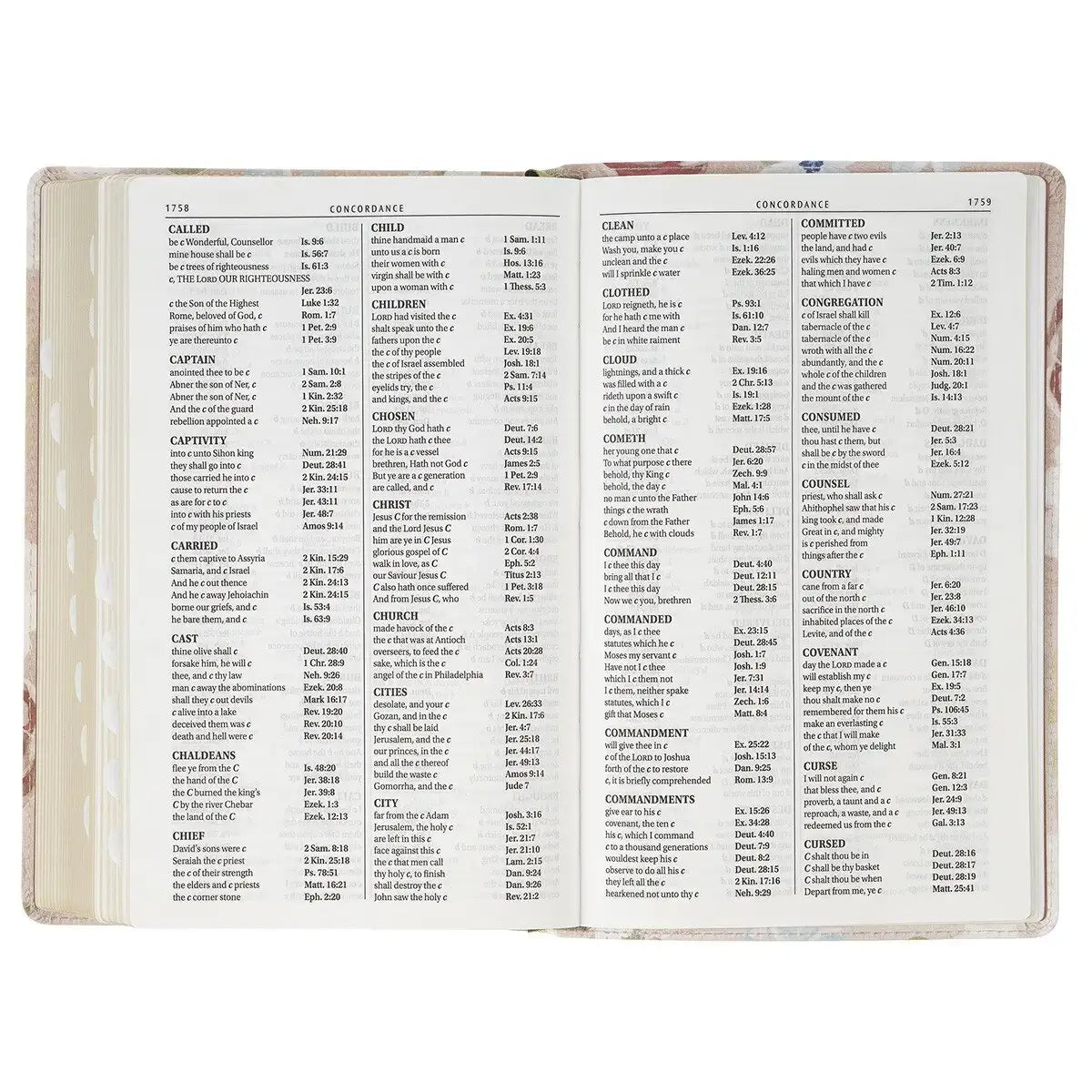 Pink Floral Faux Leather Giant Print Standard-Size King James Version Bible with Thumb Index