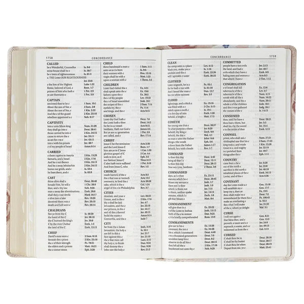 Pink Floral Faux Leather Giant Print Standard-Size King James Version Bible with Thumb Index