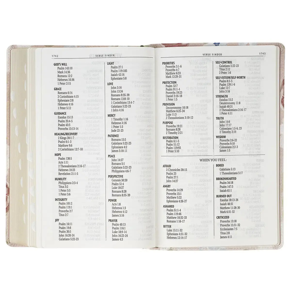 Pink Floral Faux Leather Giant Print Standard-Size King James Version Bible with Thumb Index