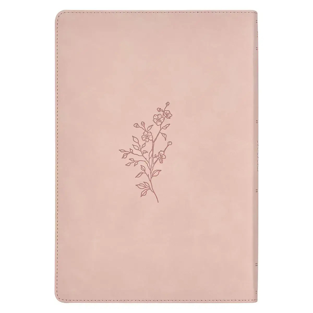 Pink Floral Faux Leather Large Print Thinline King James Version Bible with Thumb Index