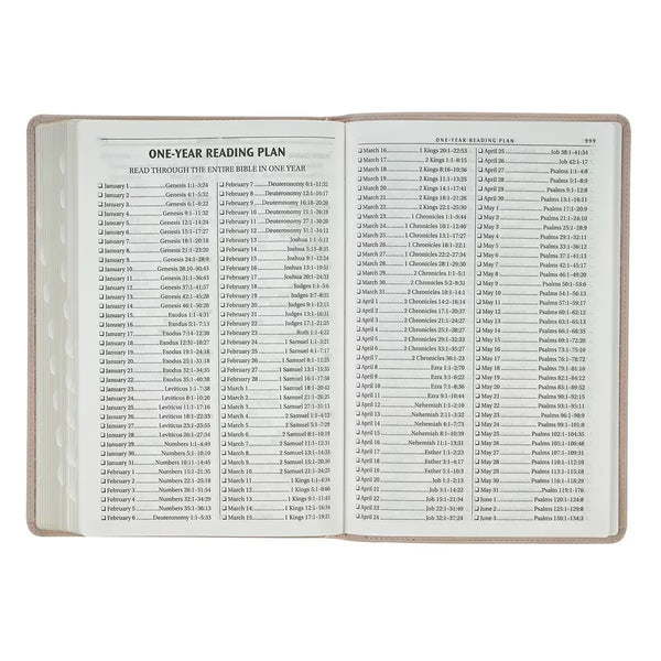 Pink Floral Faux Leather Large Print Thinline King James Version Bible with Thumb Index