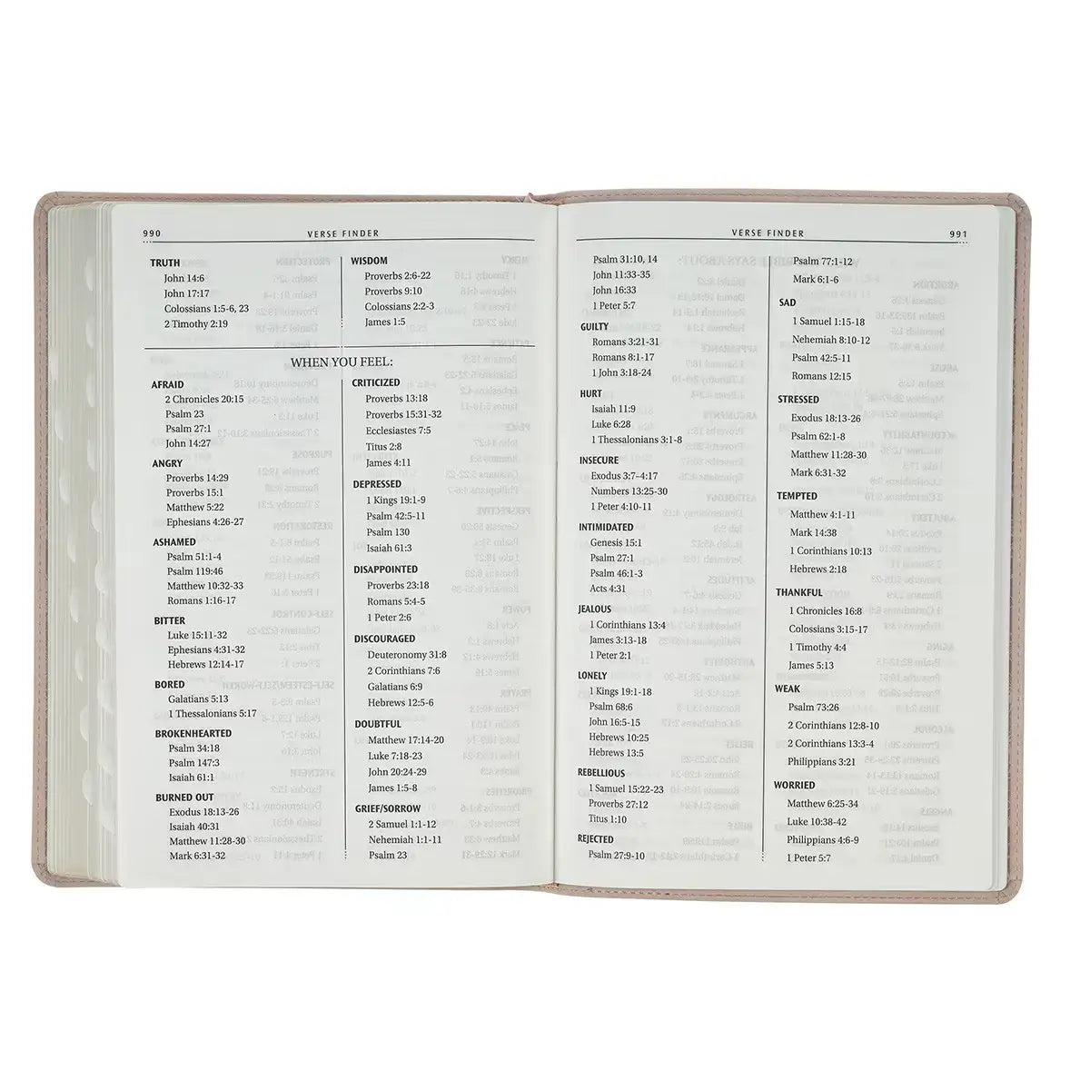 Pink Floral Faux Leather Large Print Thinline King James Version Bible with Thumb Index