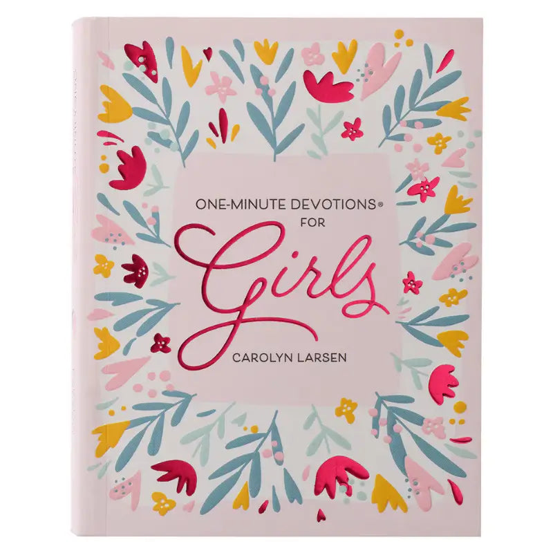 Pink Floral Softcover One-Minute Devotions for Girls Main image