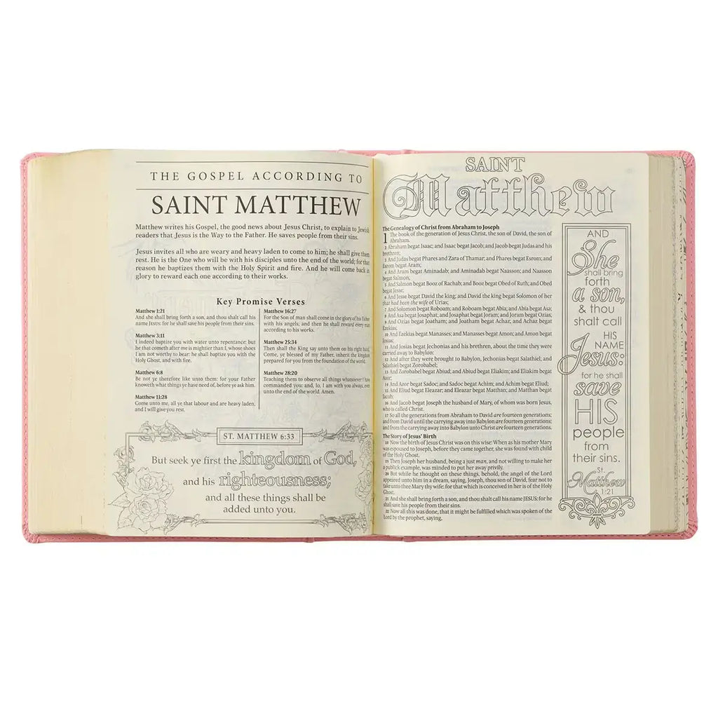 Pink Hardcover Faux Leather KJV My Promise Bible