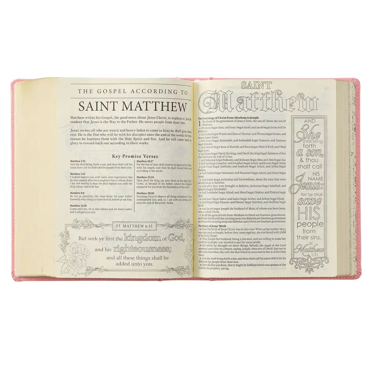 Pink Hardcover Faux Leather KJV My Promise Bible