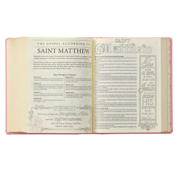 Pink Hardcover Faux Leather KJV My Promise Bible
